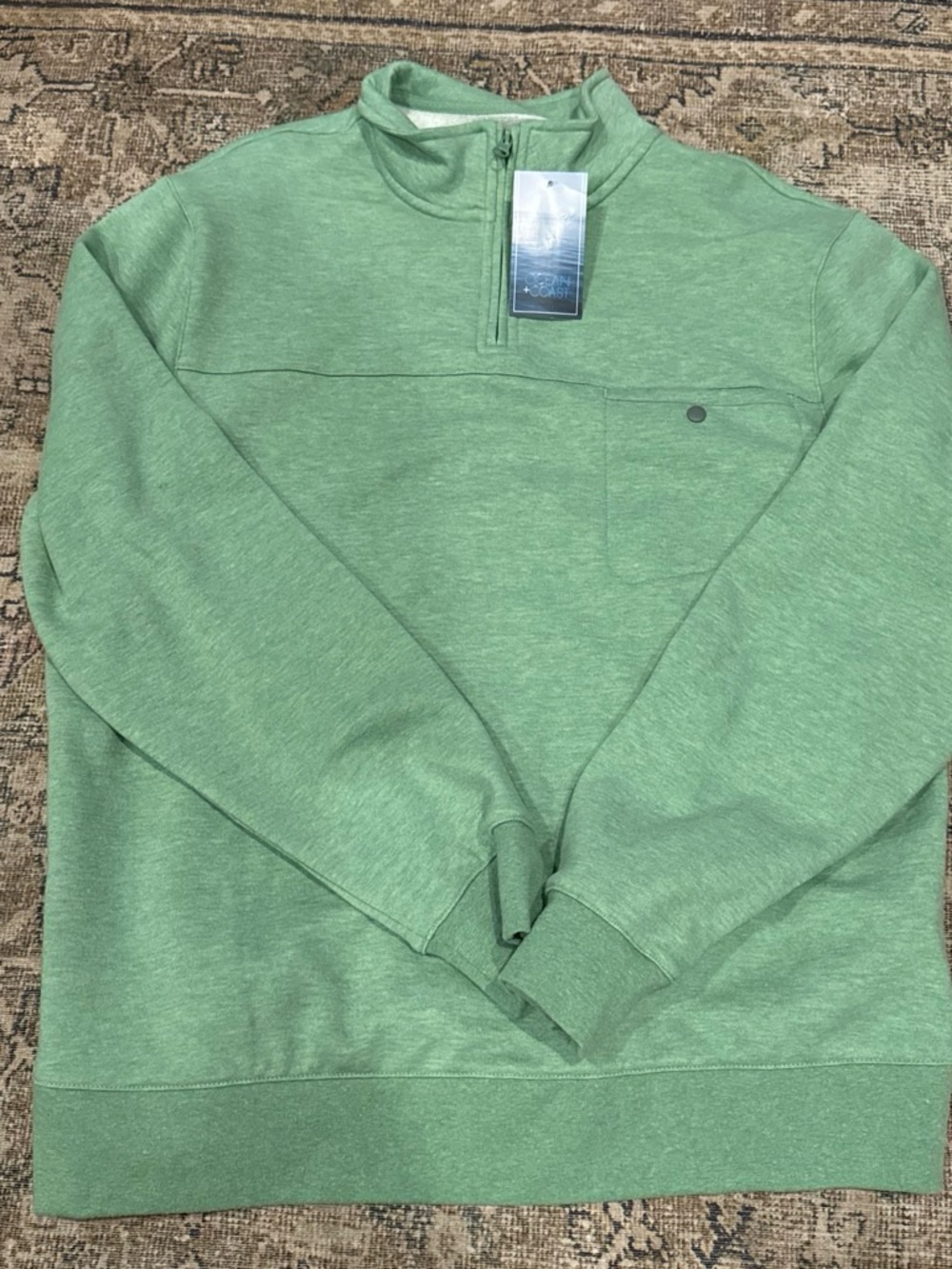 Men's Lightweight Quarter-Zip Shirt Jacket - Heather Green